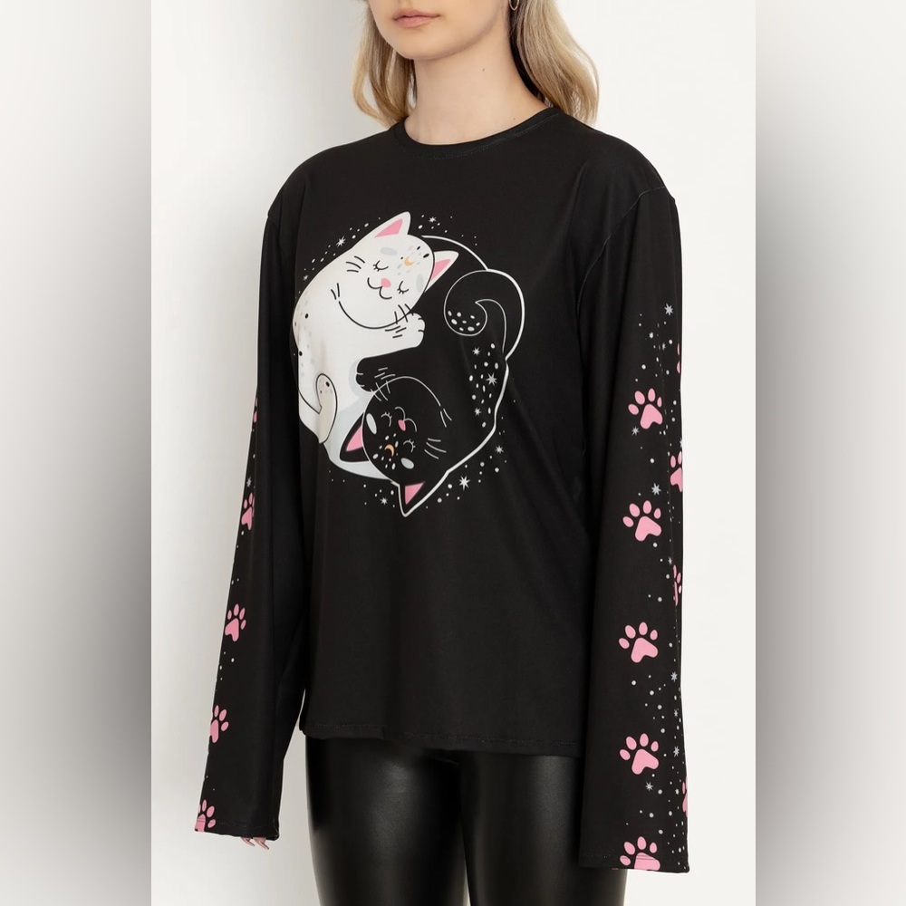 Yin and Yang Oversized Long Sleeve Tee
